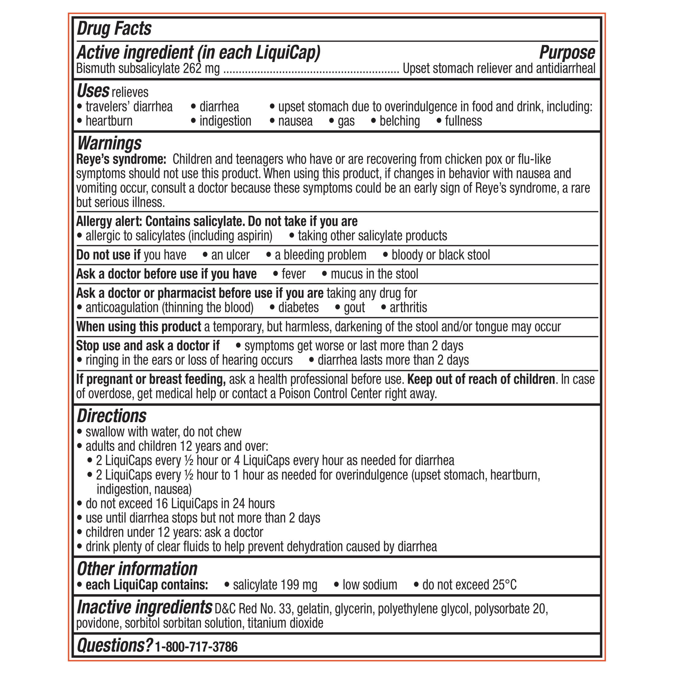 Pepto Bismol Liquicaps, Upset Stomach Relief, Stomach Relief, Anti-Diarrheal, 48 Count