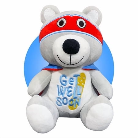 9 Superhero Get Well Soon Teddy Bear – Embroidered Chest – Get Well Gifts by Kikilishop