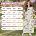 thumbnail image 7 of Uourmeti Adorable Koala Print Girls Maxi Dresses Short Sleeve Round Neck Flowy Holiday Long Dress with Pockets Cute A-Line Clothes, Size 13-14 Years, 7 of 7