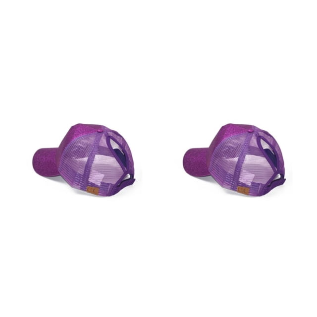 Sonducket Gorra de béisbol para mujer, a prueba de sol, de Color sólido, brillante, transpirable, con lentejuelas de repuesto, para niñas y Púrpura 2piezas