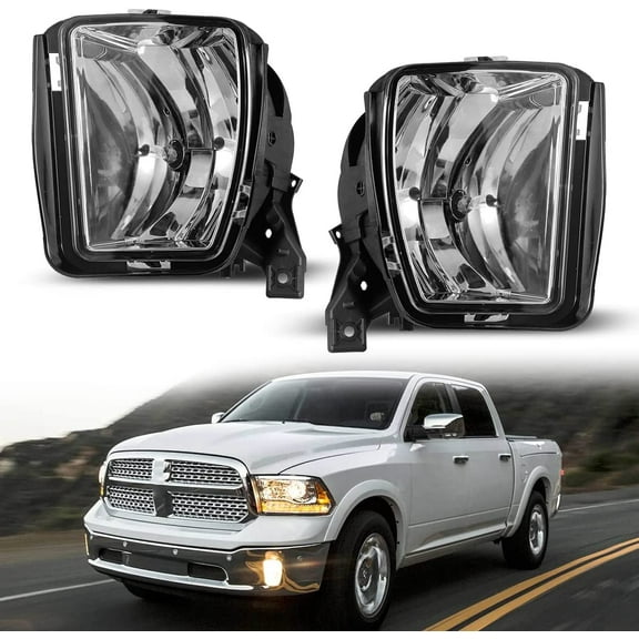 For 2013-2018 Dodge Ram 1500 Fog Lights Bumper Driving Lamps Clear Lens Pair