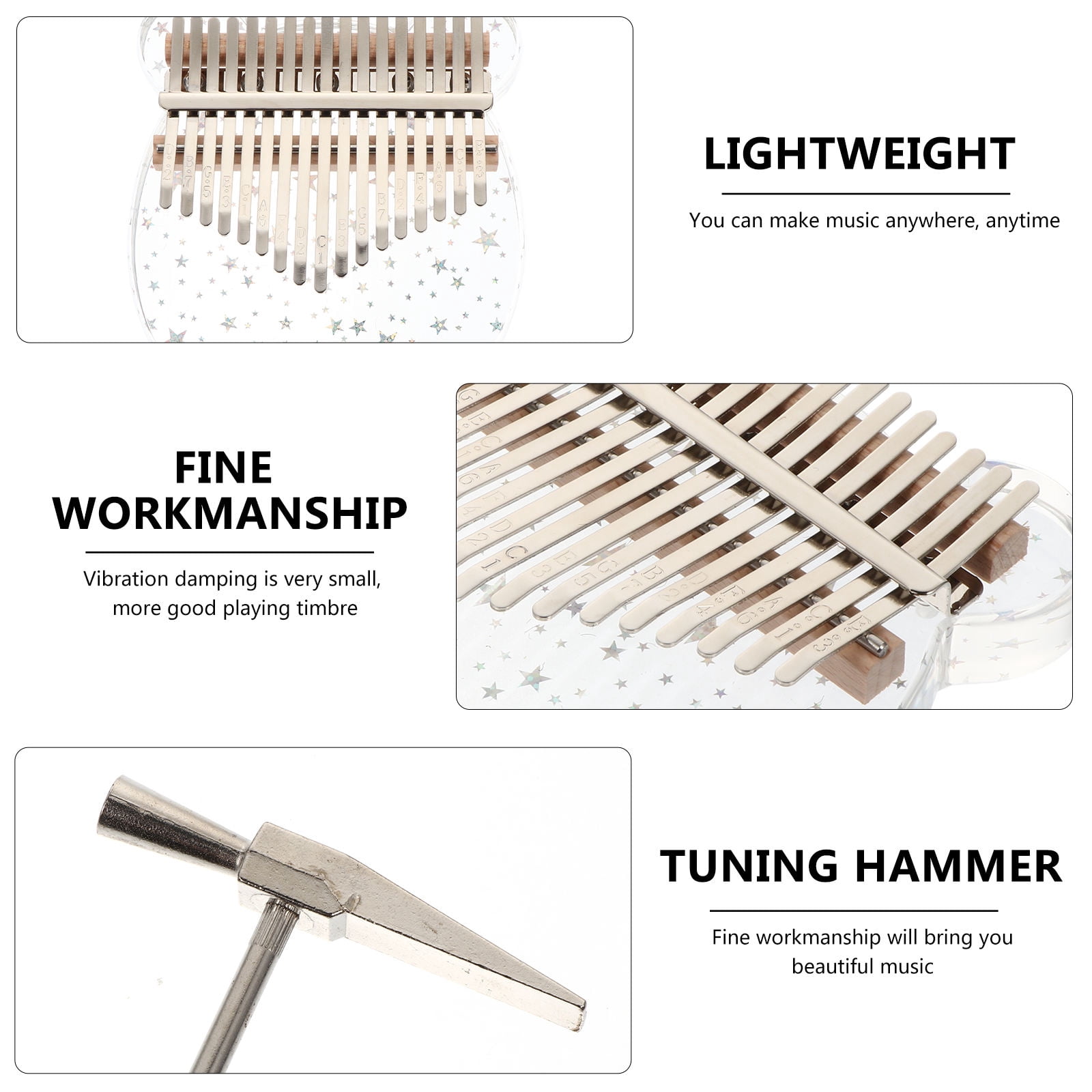 FENGGUIQU 1 Set Kalimba Thumb Piano Finger Piano Lightweight Musical Instrument with Assorted Colors