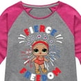 thumbnail image 3 of LOL Surprise! Americana - 4th of July - Fierce Freedom - Toddler & Youth Girls Raglan Graphic T-Shirt, 3 of 5