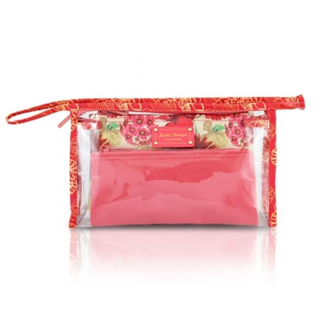 Jacki Design ABC15120CO Miss Cherie 3 Piece Cosmetic Bag Set, Coral - 0 - 0