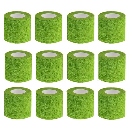 12pcs Tattoo Grip Tape Grass Green  2.95 x 5Yards Disposable Cohesive Tattoo Grip Cover Wrap Elastic Bandage Handle Grip Tube for Tattoo Machine Tattoo Grip Accessories