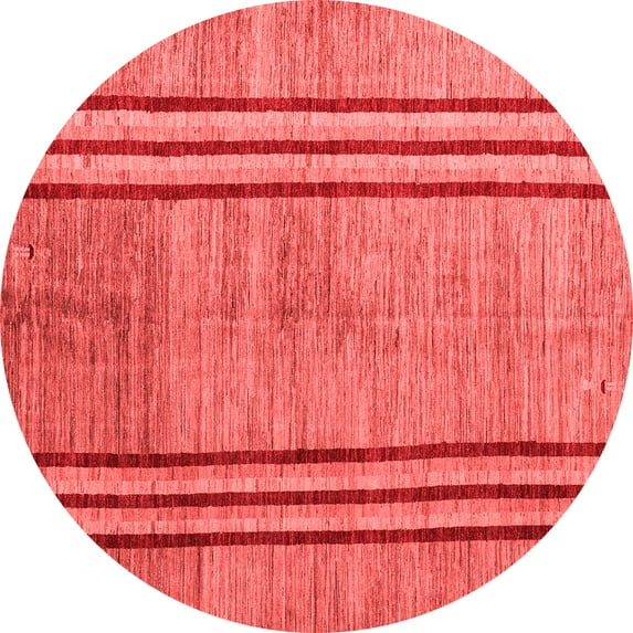 Ahgly Company Indoor Round Abstract Red Modern Area Rugs, 6' Round