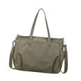thumbnail image 2 of Bolso para portátil, bolso de compras grande con cremallera, bolso tote para la escuela, viajes y playa. Verde, 2 of 9