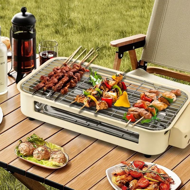 Smokeless Indoor Electric Grill with Removable Non-Stick Plate, 1500W Portable BBQ Griddle, Dishwasher Safe, Hot Pot Cooking, Kitchen Essential, Perfect Gift for Holidays, Christmas, and More