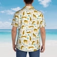 thumbnail image 6 of Balery Leopard Print Print Men's Hawaiian Shirts Short Sleeve Beach Shirt Relaxed Fit Vacation Button Down Shirts-3X-Large, 6 of 9