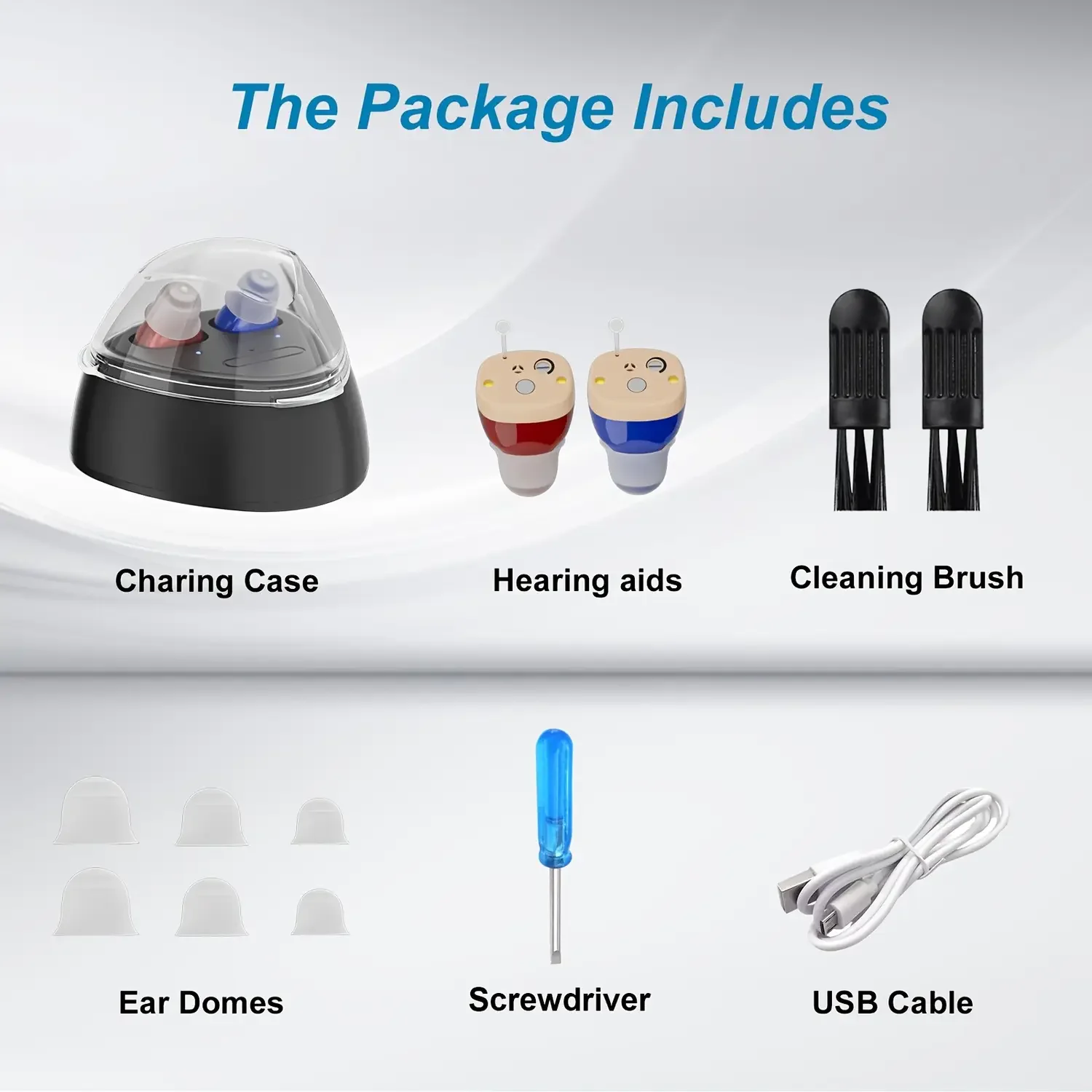 Rechargeable Hearing Aids For Seniors With Noise Canceling,Hearing Amplifier For Adults,Digital In Ear Hearing Aids, Hearing Assist Devices With Volume Control Magnetic Contact Charging Box,Brown