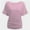 Pink, variant on Womens Short Sleeve Boat Neck Side Shirring Dolman Drape Top