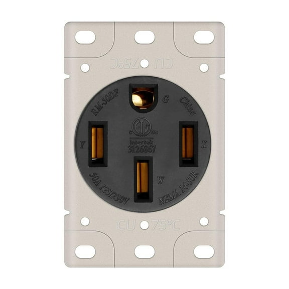 Superior Electric YGP032F 50A 125/250V NEMA 14-50R RV Flush Mount Power Outlet / Receptacle