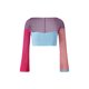 thumbnail image 5 of VISgogo Jersey de ganchillo de patchwork para mujer, manga larga, cuello cuadrado, tops recortados ahuecados VISgogo moda, 5 of 9