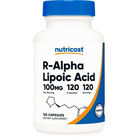 Nutricost R-Alpha Lipoic Acid 100mg, 120 Capsules -Non-GMO, Gluten Free Supplement