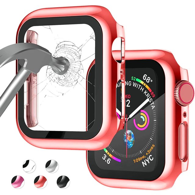 Vidrio + cubierta para Apple Watch Case 45mm 41mm 44mm 40mm 42mm 38mm Protector de pantalla Accesorios para iWatch Series7 6 5 4 3 se Tan Jianjun unisex