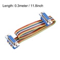 thumbnail image 4 of IDC Rainbow Wire Flat Ribbon Cable DB15 Female to DB15 Female Connector 2.54mm Pitch 11.8inch Long, 4 of 5