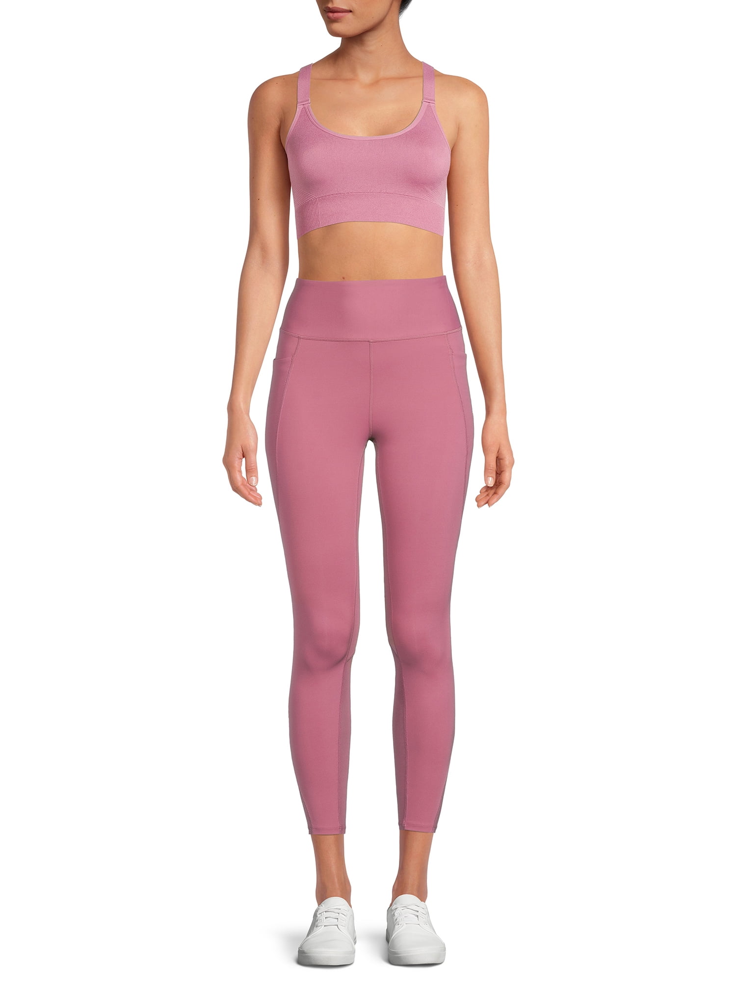 Avia Activewear Pink Truffle Space Dye Keyhole Sports Bra - Small :  : Clothing, Shoes & Accessories
