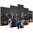 5 Pieces Modern Home Decor Canvas Wall Art for Bedroom,City Simple