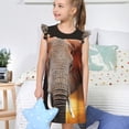 thumbnail image 4 of Balery Elephant Sunset in Kenya Camisón de princesa para niñas, pijama de algodón con mangas abullonadas, suave y bonito.-Large, 4 of 6