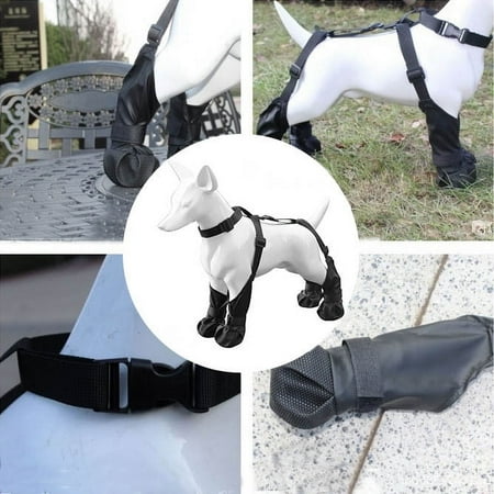 Waterproof Dog Boots  Dog Paw Protector for Small Medium Dogs  Adjustable Dog Boots Pet Shoes for Outdoor Walking Soft Dog Shoes Pets Paws Protector