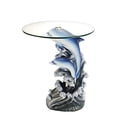 thumbnail image 1 of OK Lighting OK-0721N Animal Sculpture End Table 24" H Glass Top Color Sculpture End Table - Dolphin, 1 of 2