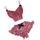 thumbnail image 1 of Gibobby Lencería de encaje Conjunto de manchas con cuello en V para mujer, pantalones cortos sexis con , camisola de terciopelo, pijamas íntimos (Rosa, S), 1 of 3