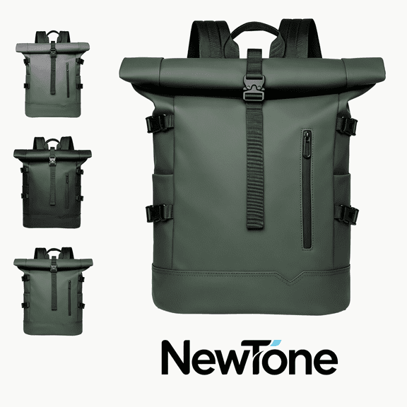 Flip up laptop backpack, waterproof Oxford canvas, suitable for 16 inch laptops, large multi compartment travel backpack, adjustable soft cushion strap, commuting day bag