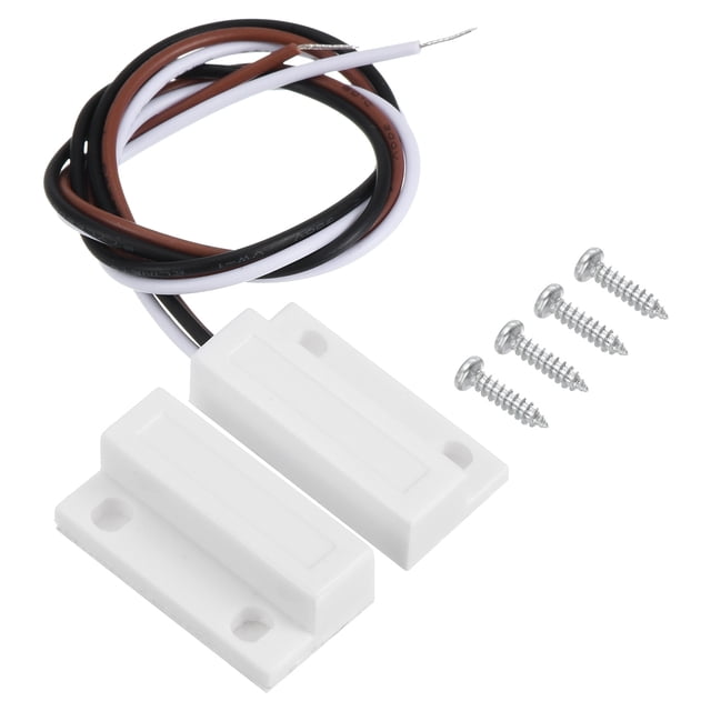 Unique Bargains Magnetic Reed Switch, 1 Set NO NC Wired Garage Door Window Contact Switch