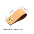 thumbnail image 2 of Uxcell Leather Drawer Pulls 2.5" 4Pack Leather Furniture Handles Drawer Knob Pull Khaki, 2 of 5