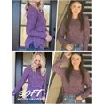 thumbnail image 2 of HTOOO Women's Casual Long Sleeve Shirts Side Split Crewneck Sweaters Ribbed Knit Plain Tunic Tops Basic Pullover, 2 of 6