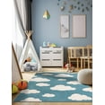 thumbnail image 3 of Unique Loom Whimsy Kids Collection Area Rug - Clouds (2' x 3' 1" Rectangle Sky blue/Ivory), 3 of 9