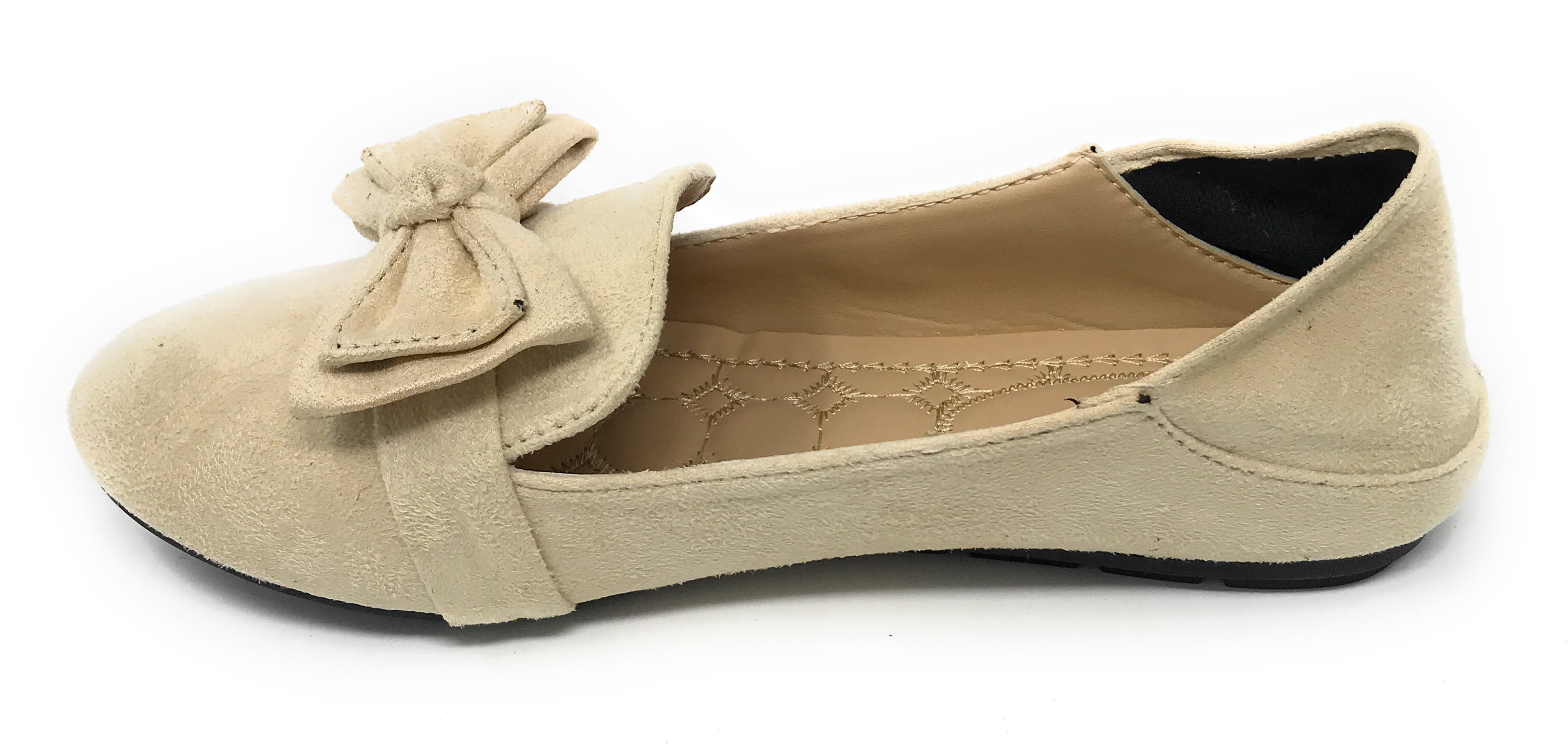 Victoria K Women's Foldover Sueded Double Bow Ballerina Flats