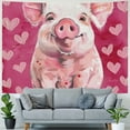 thumbnail image 4 of BCIIG Hearts Pig Tapestry Wall Hanging Unique Style Graphic Tapestries Home Wall Decor Art for Living Room Bedroom Apartment Farmhouse Dorm 40x60inch, 4 of 6