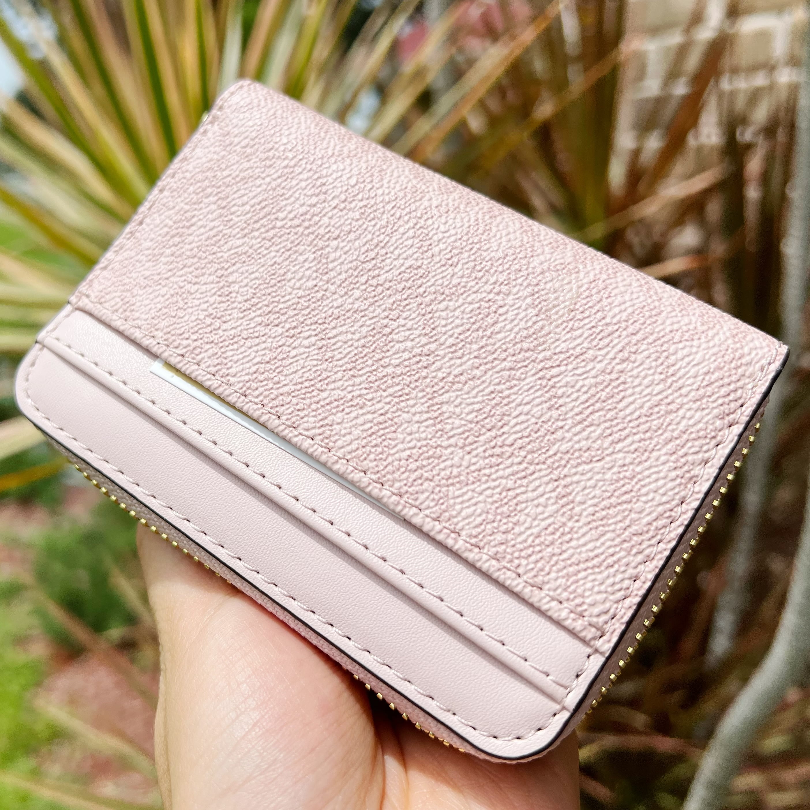 マイケル・コース Michael Kors Jet Set Medium Powder Blush Leather Front Zip