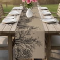 thumbnail image 4 of Brown Black Branches Table Runner 90 Inches, Botanical Dead Tree Birds Bed Runner Dresser Scarves Tabletop for Indoor Outdoor Parties/Ceremony/Banquet, 13" x 90", 4 of 9