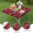 thumbnail image 4 of Red Christmas Tree and Snow Pattern Square Fitted Tablecloth with Elastic Edge,Square Table Cover,Washable Elastic Table Cover for Home Kitchen Party Decor 36"x36", 4 of 6