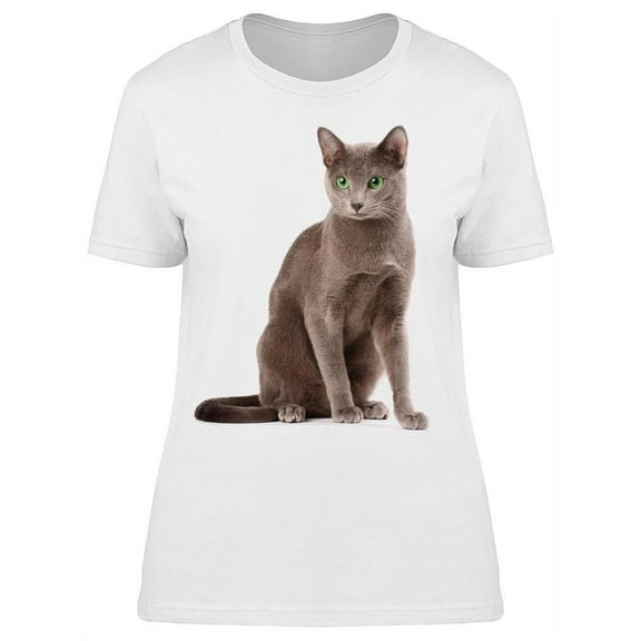 Portrait Attentive Russian Cat T-Shirt Women -Image by Shutterstock, Female XX-Large
