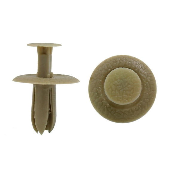 Unique Bargains 100pcs Beige 6mm Hole Plastic Rivets Door Trim Panel Retainers Clips for Car