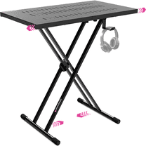 Restored Liquid Stands Expandable DJ Table Stand Portable Audio Mixer Stand - Midi Keyboard Stand & Synth Stand - DJ Booth Portable X Style Keyboard Stand & Tabletop DJ Desk (Refurbished)