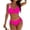 Hot Pink, variant on Minjewel Women's Bikini Two Piece Set with Swim Trunks,featuring Cutout Strap Details and Sexy Hollow Design,Summer Beachwear for Women,Hot Pink,XL