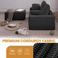 thumbnail image 2 of Resenkos 103.5" L-Shaped Cloud Sectional Sofa, Plush Corduroy Fabric with Chaise Lounge and Deep Seats, No Assembly, Black, 2 of 8
