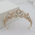 thumbnail image 2 of Nvzi Tiara de boda para novia, diadema de princesa, corona de novia, joyería para el cabello con diamantes de imitación de cristal,graduación, boda, fiesta de disfraces (rosa), 2 of 4