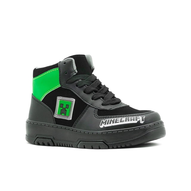 Tenis Minercraft Creeper Color Negro Bota Para Niño Gamer negro 22