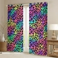 thumbnail image 2 of Homewish Kids Teens Colorful Cheetah Print Black Out Curtains,Purple Pink Green Curtains Pack of 2 (42x63 Each),Abstract Gradient Bedroom Curtains,Microfiber Bedroom Decor, 2 of 6