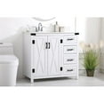 thumbnail image 2 of Elegant Decor Grant 36" MDF Wood & Stone Bathroom Vanity with Backsplash - White, 2 of 8