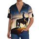 thumbnail image 1 of Fotbe Azure Sky Western Desert Cowboy Camisa Estampada de Manga Corta para Hombre, Casual de Verano, Estilo Playero, Sin Arrugas-Small, 1 of 5