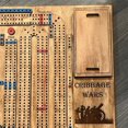 thumbnail image 4 of Bamboohart Cribbage Wars Board Game  Cribbage Wars  Cribbage War Game  Cribbage Boards Unique  2024 New Wooden Cribbage Board Game Set with Built-in Storage Compartment for Cribbage Pegs, 4 of 7