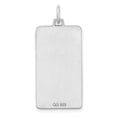 thumbnail image 3 of Auriga Fine Jewelry 925 Sterling Silver Rhod-plate Polish Front/Satin Back Disc Charm for Women (L-32 mm, W-14.75 mm), 3 of 5