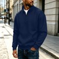 thumbnail image 5 of qafoshin Mens 1/4 Zip Pullover Sweatshirt Fall Winter Stand Collar Long Sleeve Shirts Trendy Casual Solid Color Pullover Tops with Pocket, 5 of 6