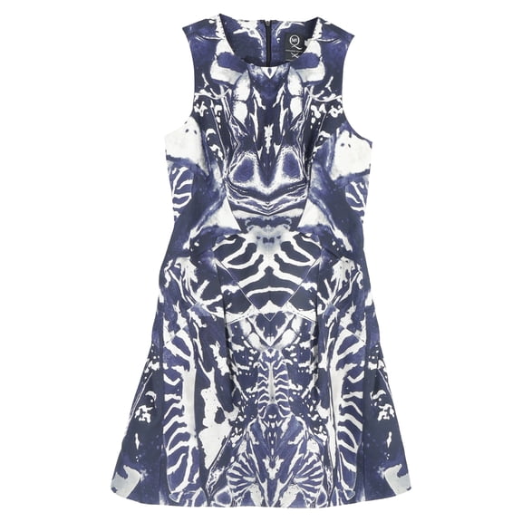 Pre-Owned Alexander Mcqueen Printed Mini Sleeveless Dress in Multicolor Cotton